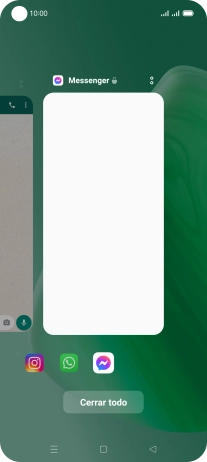 Para cerrar una sola aplicación en ejecución, desliza el dedo hacia arriba sobre la aplicación deseada. Para cerrar una sola aplicación en ejecución, desliza el dedo hacia arriba sobre la aplicación deseada.