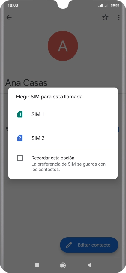 Pulsa la tarjeta SIM deseada. Pulsa la tarjeta SIM deseada.