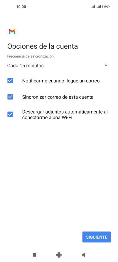 Si aparece en la pantalla esta imagen, tu cuenta de correo electrónico ha sido reconocida y configurada automáticamente. Sigue las indicaciones de la pantalla para introducir más información y terminar la configuración. Si aparece en la pantalla esta imagen, tu cuenta de correo electrónico ha sido reconocida y configurada automáticamente. Sigue las indicaciones de la pantalla para introducir más información y terminar la configuración.