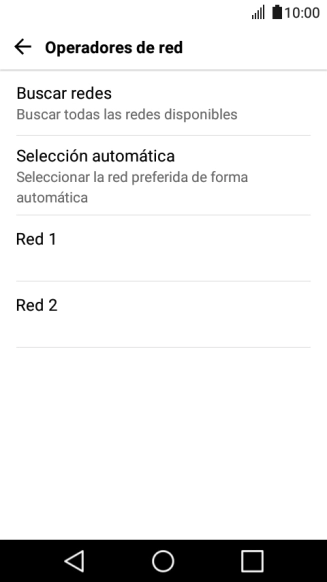 Pulsa la red deseada. Pulsa la red deseada.
