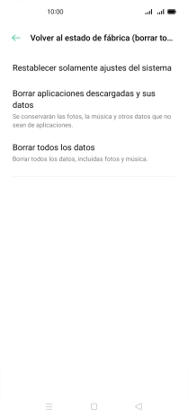 Pulsa Borrar todos los datos.