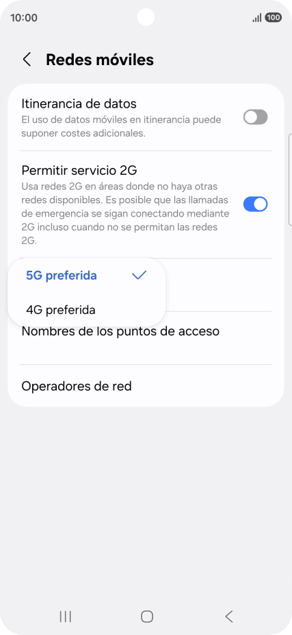Pulsa el tipo de red deseado. Pulsa el tipo de red deseado.