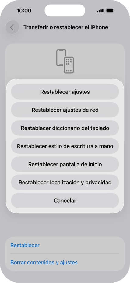 Pulsa Restablecer ajustes de red. Pulsa Restablecer ajustes de red.