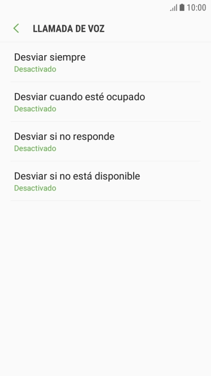 Pulsa el tipo de desvío deseado.