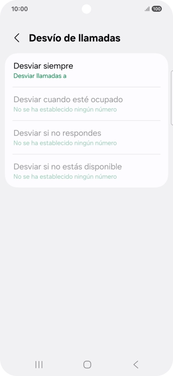 Pulsa el tipo de desvío deseado. Pulsa el tipo de desvío deseado.