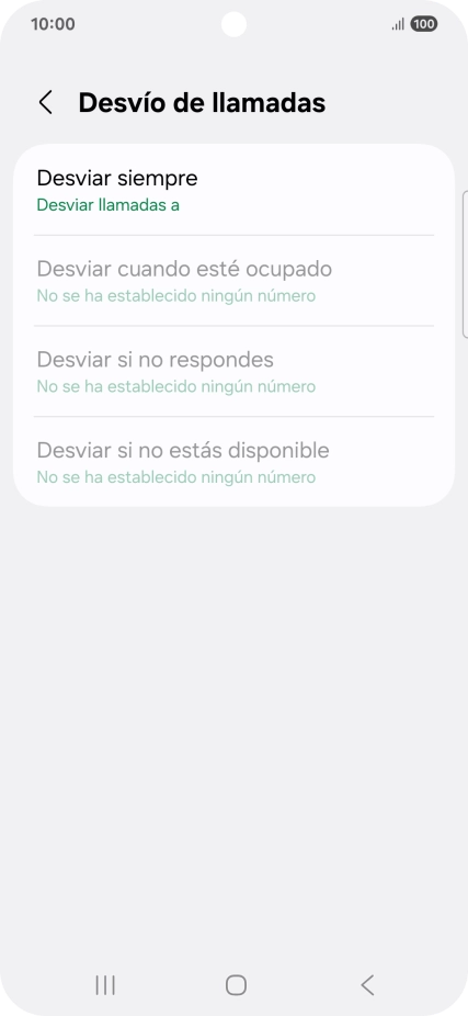 Pulsa el tipo de desvío deseado. Pulsa el tipo de desvío deseado.