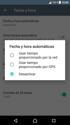 Pulsa el ajuste deseado. Pulsa el ajuste deseado.