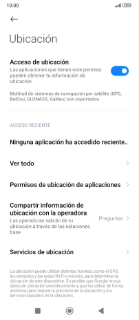 Pulsa Permisos de ubicación de aplicaciones. Pulsa Permisos de ubicación de aplicaciones.