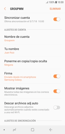 Pulsa Nombre de cuenta. Pulsa Nombre de cuenta.