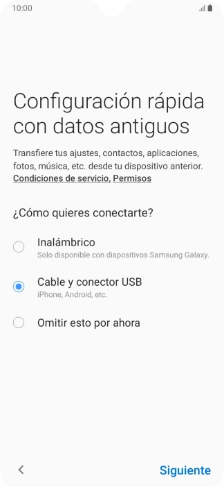 Pulsa Siguiente y sigue las indicaciones de la pantalla para transferir el contenido. Pulsa Siguiente y sigue las indicaciones de la pantalla para transferir el contenido.