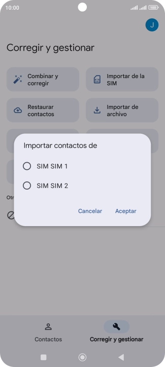 Pulsa la tarjeta SIM deseada. Pulsa la tarjeta SIM deseada.