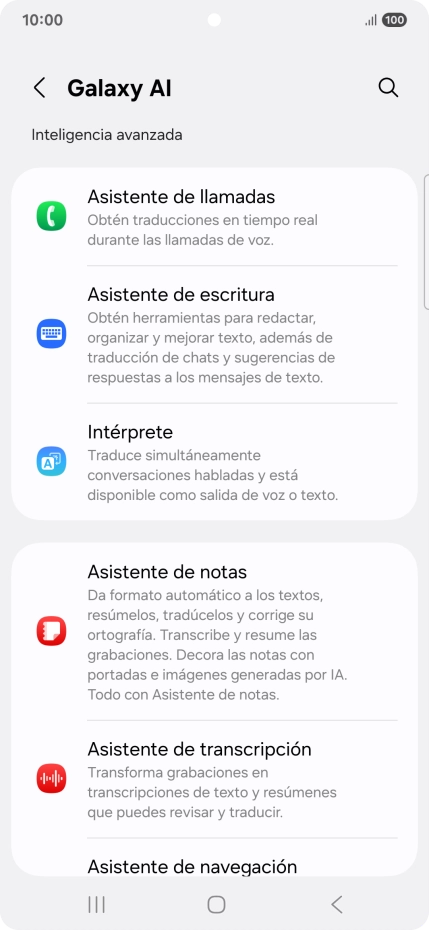 En la pantalla aparecen ahora más ejemplos de cómo puedes utilizar Galaxy AI. En la pantalla aparecen ahora más ejemplos de cómo puedes utilizar Galaxy AI.