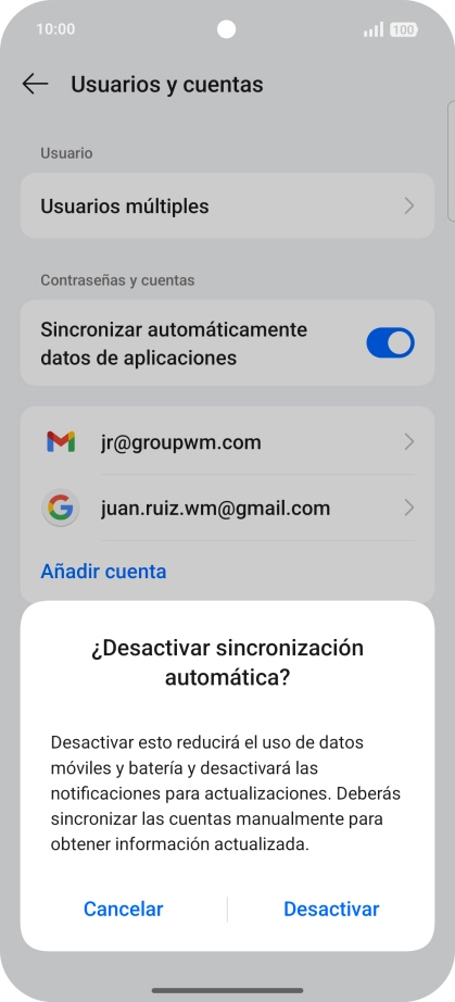 Pulsa Desactivar. Pulsa Desactivar.
