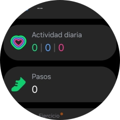 Bajo Actividad diaria puedes ver cuánto has avanzado con tus objetivos de la actividad diaria. Bajo Actividad diaria puedes ver cuánto has avanzado con tus objetivos de la actividad diaria.