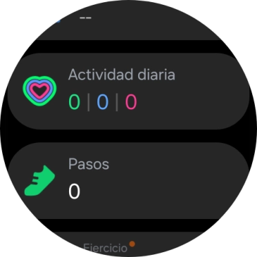 Bajo Actividad diaria puedes ver cuánto has avanzado con tus objetivos de la actividad diaria. Bajo Actividad diaria puedes ver cuánto has avanzado con tus objetivos de la actividad diaria.