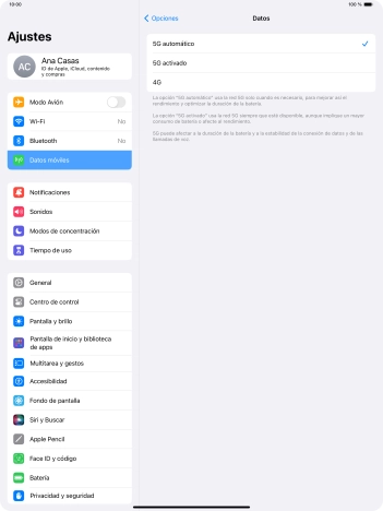 Si deseas activar el cambio automático entre una red 5G y 4G, pulsa 5G automático.