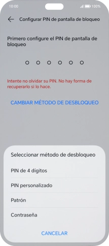 Pulsa el código de seguridad deseado y sigue las indicaciones de la pantalla para crear un código de seguridad del teléfono adicional. Pulsa el código de seguridad deseado y sigue las indicaciones de la pantalla para crear un código de seguridad del teléfono adicional.