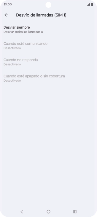 Pulsa el tipo de desvío deseado. Pulsa el tipo de desvío deseado.