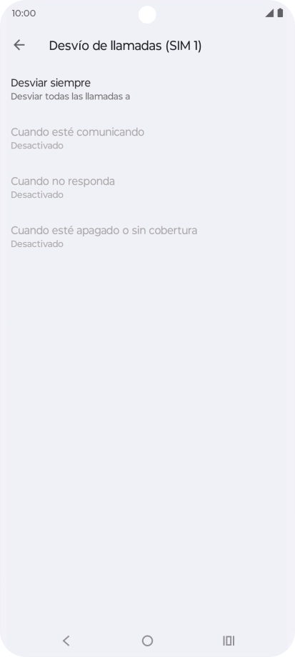 Pulsa el tipo de desvío deseado. Pulsa el tipo de desvío deseado.