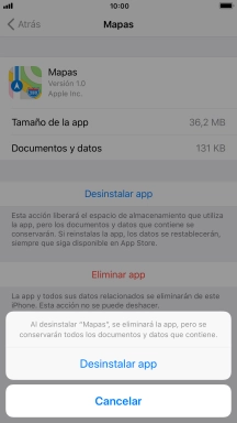 Pulsa Desinstalar app. Pulsa Desinstalar app.