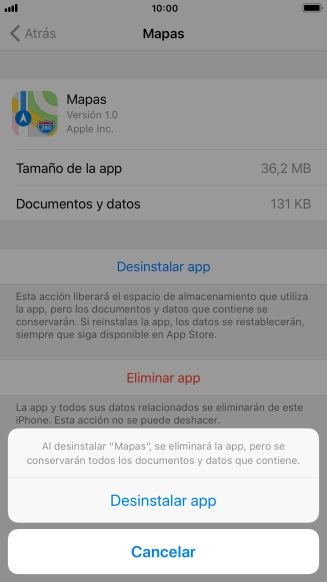 Pulsa Desinstalar app. Pulsa Desinstalar app.