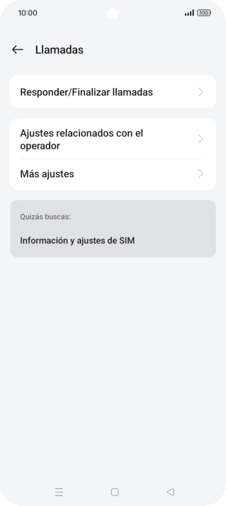 Pulsa Ajustes relacionados con el operador.