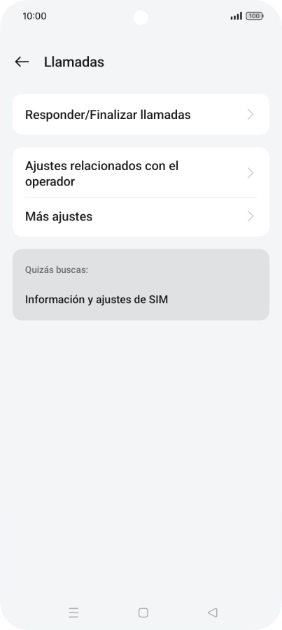Pulsa Ajustes relacionados con el operador.