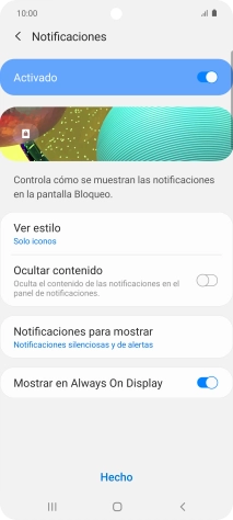 Pulsa el indicador junto a los ajustes deseados para activarlos o desactivarlos. Pulsa el indicador junto a los ajustes deseados para activarlos o desactivarlos.
