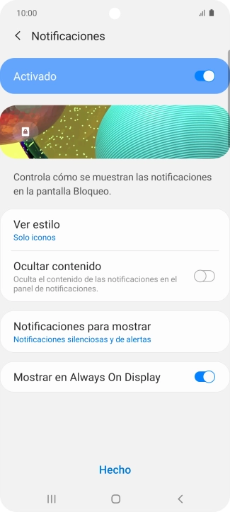 Pulsa el indicador junto a los ajustes deseados para activarlos o desactivarlos. Pulsa el indicador junto a los ajustes deseados para activarlos o desactivarlos.