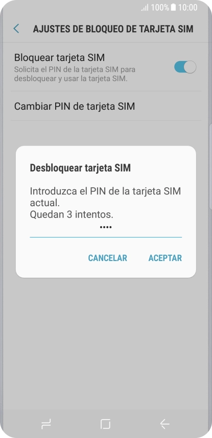 Introduce tu código PIN y pulsa ACEPTAR. Introduce tu código PIN y pulsa ACEPTAR.