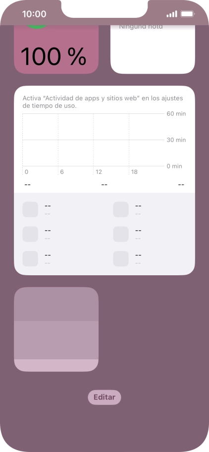 Pulsa el widget deseado hasta que aparezca un menú emergente en la pantalla. Pulsa el widget deseado hasta que aparezca un menú emergente en la pantalla.