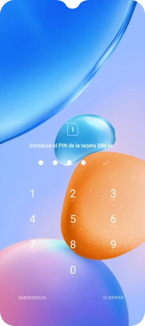 Si es necesario desbloquear la tarjeta SIM, introduce el código PIN y pulsa el icono de aceptar. Si es necesario desbloquear la tarjeta SIM, introduce el código PIN y pulsa el icono de aceptar.