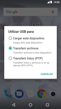 Pulsa Transferir archivos. Pulsa Transferir archivos.