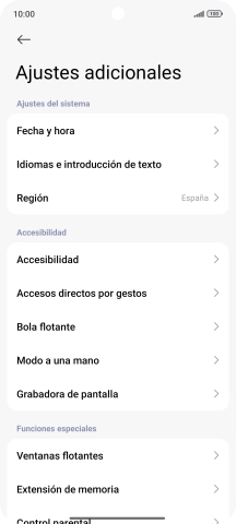 Pulsa Fecha y hora.