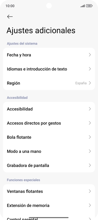 Pulsa Fecha y hora.