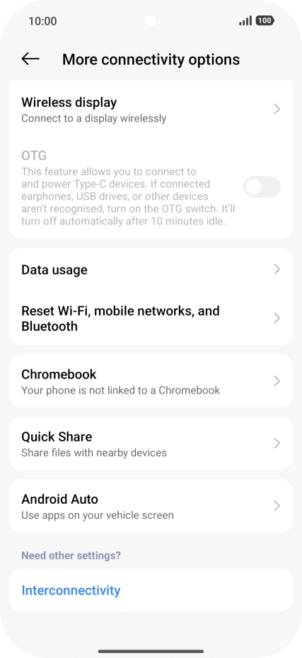 Press Reset Wi-Fi, mobile networks, and Bluetooth. Press Reset Wi-Fi, mobile networks, and Bluetooth.