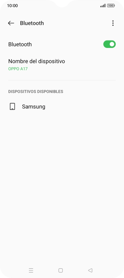 Pulsa el dispositivo Bluetooth deseado y sigue las indicaciones de la pantalla para vincular el dispositivo al teléfono.
