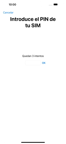 Si es necesario desbloquear la tarjeta SIM, introduce el código PIN y pulsa OK. Si es necesario desbloquear la tarjeta SIM, introduce el código PIN y pulsa OK.
