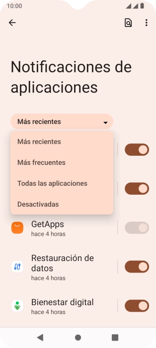 Pulsa el ajuste deseado. Pulsa el ajuste deseado.