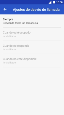 Pulsa el tipo de desvío deseado.