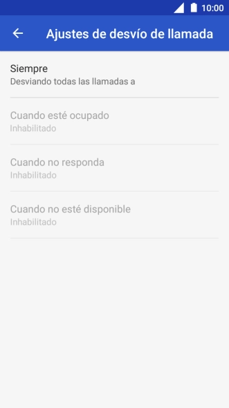 Pulsa el tipo de desvío deseado.