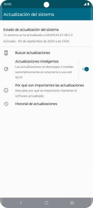 Pulsa Buscar actualizaciones. Si hay una versión de software nueva disponible, aparecerá ahora en la pantalla. Sigue las indicaciones de la pantalla para actualizar el software del teléfono. Pulsa Buscar actualizaciones. Si hay una versión de software nueva disponible, aparecerá ahora en la pantalla. Sigue las indicaciones de la pantalla para actualizar el software del teléfono.