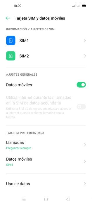 Pulsa la tarjeta SIM deseada. Pulsa la tarjeta SIM deseada.
