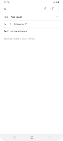 Pulsa en el campo de escritura y escribe el texto del correo electrónico. Pulsa en el campo de escritura y escribe el texto del correo electrónico.