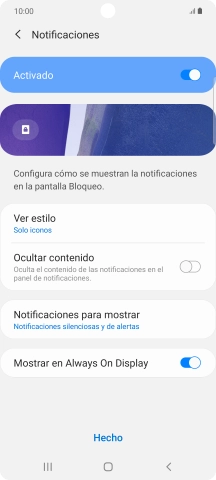 Pulsa los ajustes deseados para activarlos o desactivarlos. Pulsa los ajustes deseados para activarlos o desactivarlos.