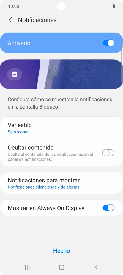 Pulsa los ajustes deseados para activarlos o desactivarlos. Pulsa los ajustes deseados para activarlos o desactivarlos.
