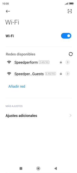 Pulsa la red deseada. Pulsa la red deseada.