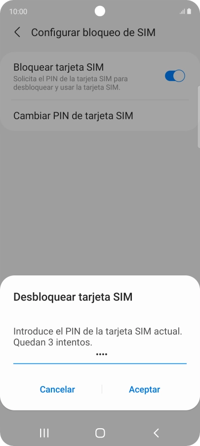Introduce tu código PIN y pulsa Aceptar. Introduce tu código PIN y pulsa Aceptar.
