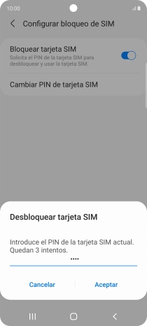 Introduce tu código PIN y pulsa Aceptar. Introduce tu código PIN y pulsa Aceptar.