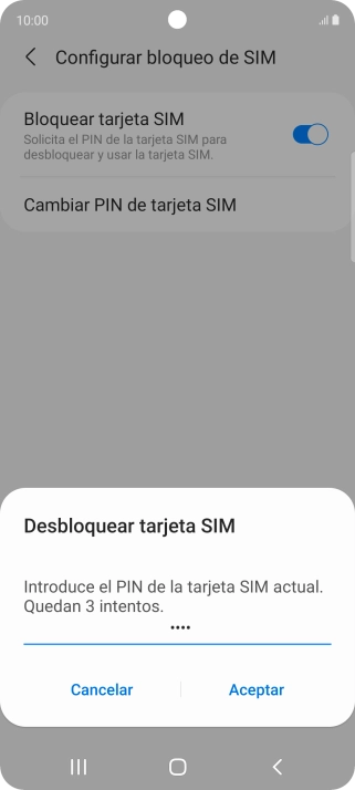 Introduce tu código PIN y pulsa Aceptar. Introduce tu código PIN y pulsa Aceptar.